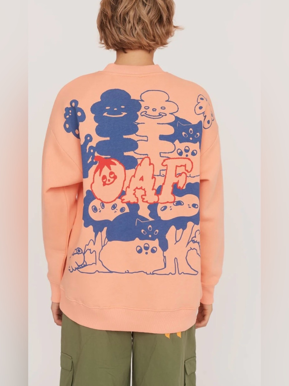 Lazy Oaf folky frog peach sweatshirt - Picture 2 of 6